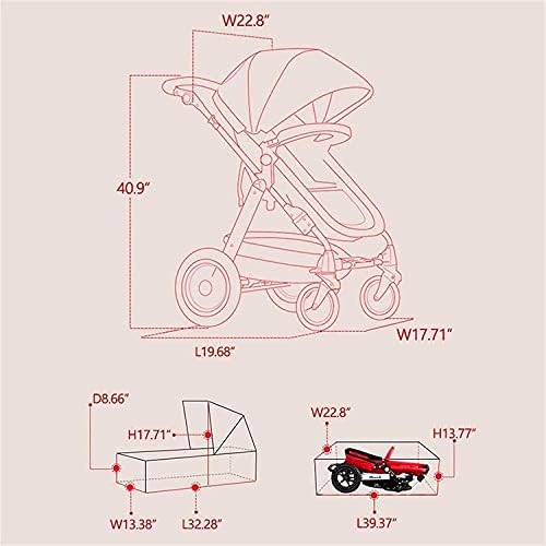 Htz Yeni Yükseltme Bebek Arabası / Hafif ve Taşınabilir Bebek Arabası Puset | Ultra Kompakt Depolama için İnce Katlanır Uzatılabilir