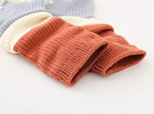 VWU Bebek Çorap Anti Kayma Sapları Ile Unisex Yürüyor Çocuk Sevimli Sıcak Kış Kaymaz Ekip Ayak Bileği Pamuk 6 Paket