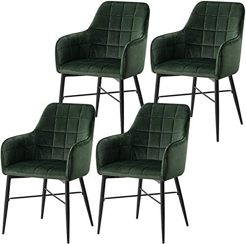 YHBM yemek sandalyesi Mutfak Sayacı Köşe Sandalye Koyu Yeşil Katı Metal Bacaklar ve Arkalığı Ofis Salonu Yemek Mutfak (Renk:
