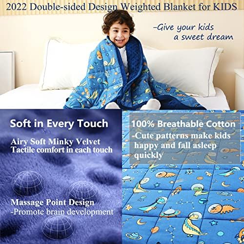 HİHİYO 10 lb Ağırlıklı Battaniye Çocuklar için İkiz, Yumuşak Minky Yürümeye Başlayan Ağırlıklı Battaniye, Geri Dönüşümlü Bebek