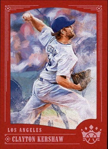 2018 Panini Diamond Kings Çerçeveli Kırmızı 72 Clayton Kershaw Los Angeles Dodgers Resmi MLB PA Beyzbol Ticaret Kartı Ham (NM