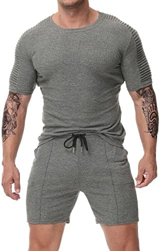 PJ PAUL JONES Erkek Ultra Yumuşak Kısa Setleri Kas T-Shirt ve şort takımı Eşofman