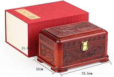 CHNOOI Vintage El Yapımı Ahşap Saklama Kutusu Dekoratif Biblo Durumda Takı Organizatör