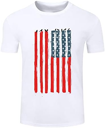 JSPOYOU Amerikan Bayrağı Grafik baskılı tişört Yurtsever Vintage Gömlek 4th Temmuz Kısa Kollu Hipster Tee Gömlek