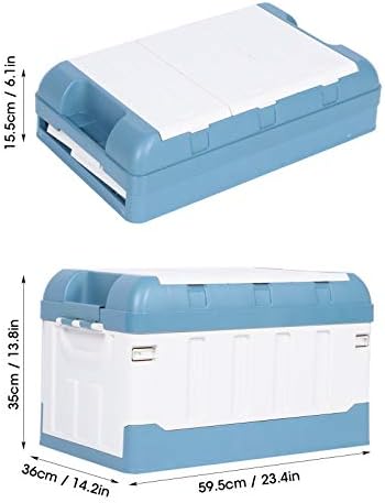 Depolama için Taşınabilir Depolama Kutusu Araba Aksesuarı (Gök Mavisi, Beyaz)
