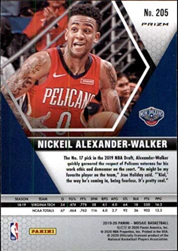 2019-20 Panini Mozaik Pembe Camo 205 Nickeil Alexander-Yürüteç RC Çaylak New Orleans Pelikanlar NBA Basketbol Ticaret Kartı