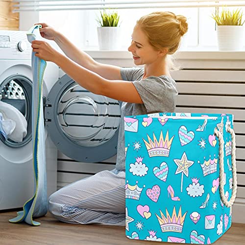 Çamaşır sepeti Prenses Depolama Sepeti Kolları ile Modern Dekoratif Oyuncak Sepeti Oturma Odası Yatak Odası Kreş Odası Çocuk