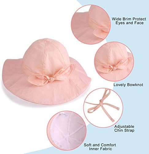 2 Adet Bebek Kız Güneş Şapka Ayarlanabilir Güneş koruma Yaz Plaj Geniş ağız Şapka