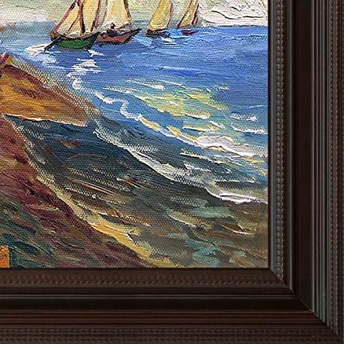 Oxblood Aksanıyla Chesterfield Koyu Siyah Kaplamalı St. Marie'deki overstockArt Van Gogh Tekneleri