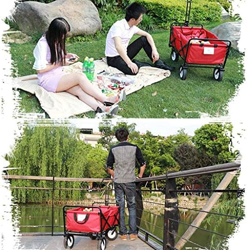 HLL Taşınabilir Katlanır bahçe arabası Sepeti Ağır Arabası Vagon Çok Fonksiyonlu alışveriş Sepeti için Açık Kamp Plaj Çekme Kamyon