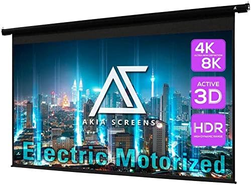 Akia Ekranlar 110 inç Motorlu Elektrikli Uzaktan Kumandalı açılır projektör ekranı 16: 9 8 K 4 K HD 3D Geri Çekilebilir Tavan