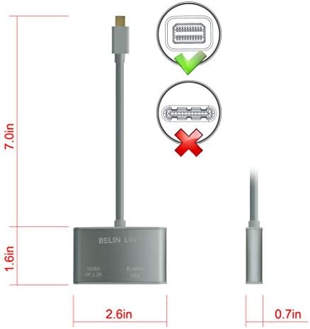 Thunderbolt hdmı 4 k için HDMI VGA 2 in 1 Adaptörü, Mini DisplayPort HDMI 4 K Adaptörü, Mini DP HDMI Altın Kaplama Konnektör