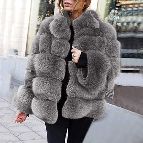 Padaleks Kadınlar Kış Faux Kürk Sıcak Kalınlaşmak Artı Boyutu Lüks Palto Kabarık Ceket Siper Pelerin Rahat Hırka Dış Giyim