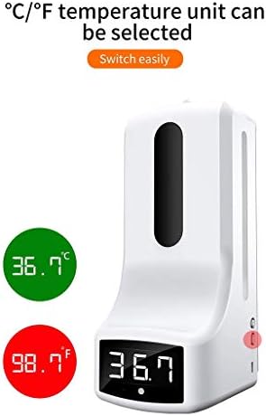 Duvara Monte Vücut Termometresi, Temassız Dijital Sıcaklık Tarayıcı, El Dezenfektanı Dispenseri ile Ateş Alarmı +1000ml Kapasiteli