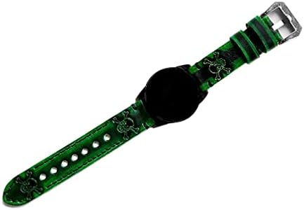 NİCKSTON Yeşil ve Siyah Kafatası Crossbones Band ile Uyumlu Huawei saat GT 2 ve GT 46mm Smartwatches Kabartmalı Fırçalanmış Hakiki