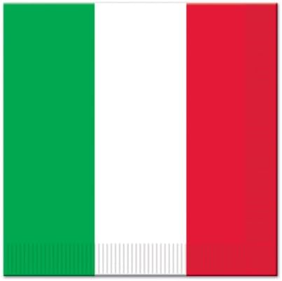 Beistle 16 Parça Tek Kullanımlık Kağıt İtalyan Bayrağı Öğle Peçeteler Fiesta Sofra Noel Parti Malzemeleri