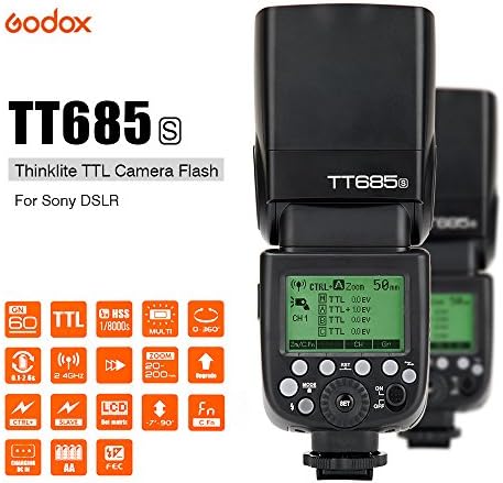 Godox TT685S HSS 1/8000 S GN60 TTL Flaş Speedlite 0.1-2.s Geri Dönüşüm Süresi 230 Tam Güç Yanıp Söner Destekler TTL/M/Çoklu/S1/S2