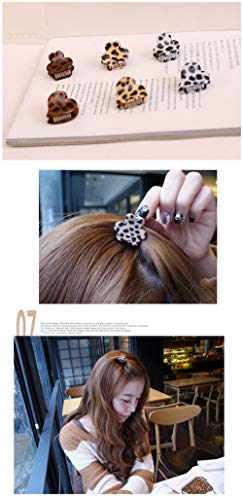 [5 Set] Moda Sevimli Leopar Mini Fringe Klip Saç Şekillendirici Pençeleri, CHOCO Ayı