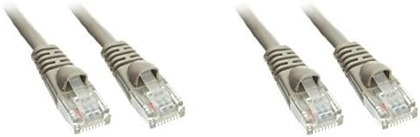 Cat5e Ethernet Yama Kablosu, Takılmayan / Kalıplanmış Önyükleme, 2 Ayaklar, Gri, 2'li Paket (ED749484)