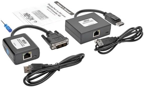 Tripp Lite DisplayPort-DVI Üzeri Cat5 / 6 Aktif Genişletici Kiti, Pigtail Tarzı Verici ve Alıcı, Video/Ses, 1080 / 60p, 125-ft'ye