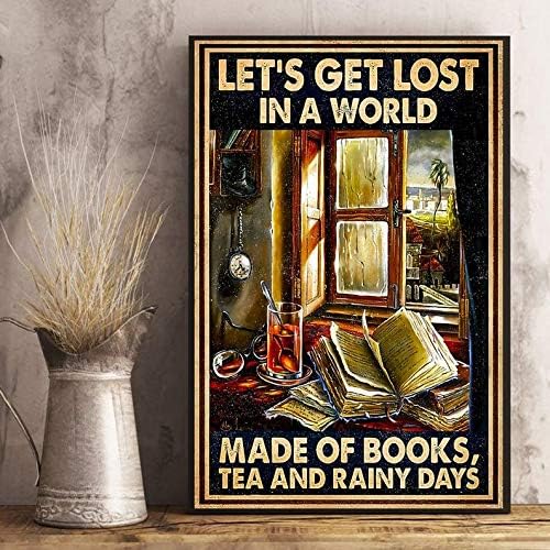 BVT KÜRESEL Kütüphaneci Bir Dünyada Kaybolalım Kitaplardan Yapılmış Tuval Çerçeve / Poster Çerçeve Yok