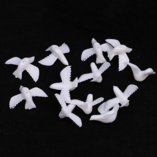 Jenerik 12 adet Küçük Beyaz Güvercinler Düğün Konfeti Masa Dekor Scatters Sprinkles Dekor-M
