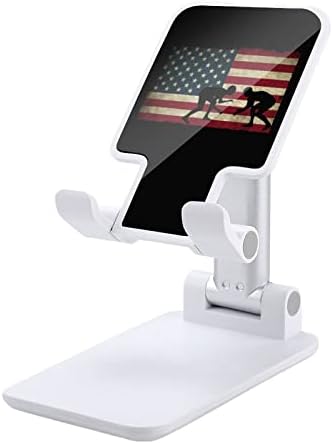 ABD Bayrağı Güreş - 1 Ayarlanabilir Cep telefon standı Katlanabilir Taşınabilir Tablet Tutucu Ofis Seyahat Çiftlik Evi Pembe
