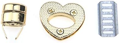 Meprotal 4 Takım 1-İnç Altın Kalp Şekli Çanta Kilitleri Dekoratif Kavramalar Kapaklar Çanta Büküm Kilit DIY Çanta omuzdan askili