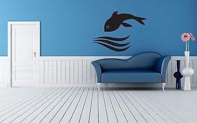 Duvar Vinil Sticker Çıkartmaları Duvar Odası Tasarım Sanat Balık Dalgalar Okyanus Deniz bo695