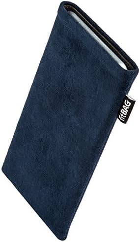 fitBAG Klasik Mavi Özel Tailored Kollu LG K50 / Almanya'da Yapılan / Hakiki Alcantara kılıf Kapak için Mikrofiber Astar ile Ekran