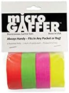 Adorama microGAFFER Bant 8 Yards x 1 - Çok Paketi 4 Rolls, Floresan Renkler (Pembe, Sarı, Turuncu, Yeşil)