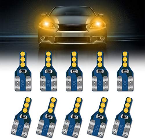 Teguangmeı 194 LED ampuller T10 168 2825 W5W Amber sarı LED araç iç ışıklar 6SMD COB yonga setleri CANBUS hata ücretsiz değiştirme
