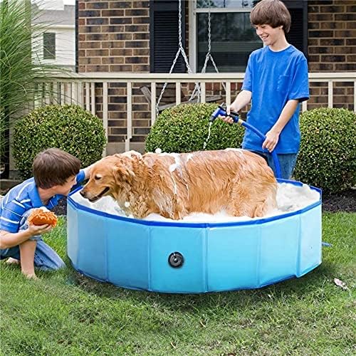 Katlanabilir Köpek Havuzu, Katlanabilir Sert Plastik Köpek Yüzme Havuzu, Çocuklar Köpekler ve Kediler için Taşınabilir Küvet,