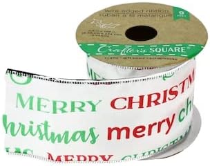 M. F. 3 Metre Merry Christmas Kablolu Kenarlı Şerit 1 Sayısı Tatil için Yeşil ve Kırmızı Dekor Parti, Olaylar, Düğünler, Süslemeleri