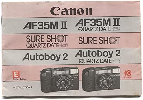 Vintage 1982 Canon AF35M II Emin Atış Autoboy 2 Film Kamera Kitap Kullanım Kılavuzu Kitapçığı