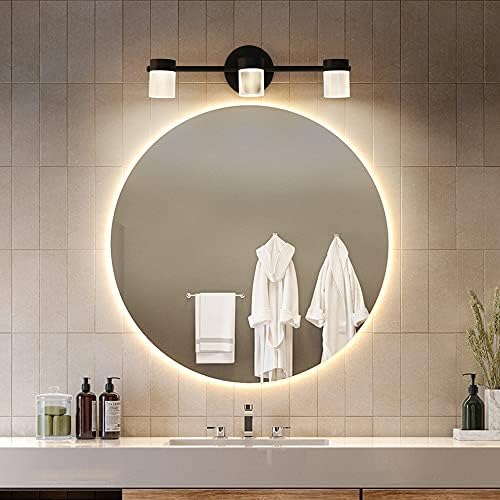 Goture Modern LED Banyo Aydınlatma Armatürleri Üzerinde Ayna, şeffaf akrilik silindir lamba vücut duvar aplik fikstür, 3 ışıkları