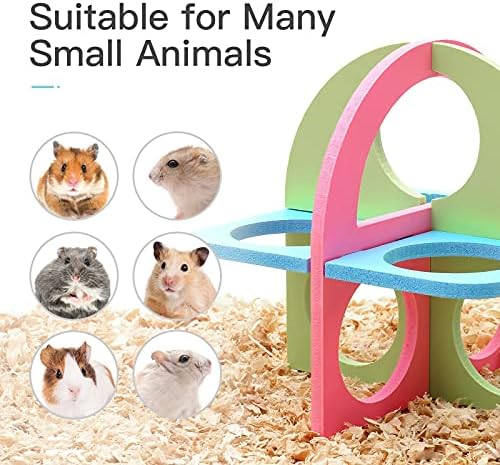 Rolıfe Hamster Egzersiz Tekerlek Hamster Çiğnemek Oyuncaklar Hamster Aksesuarları Hamster Evler Plastik Kum Banyosu 7 Paketi