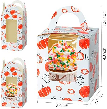 Tek Hizmet Cupcake Kutuları, 50 Pcs Taşınabilir Bireysel Kağıt Cupcake Tutucu Konteynerler Pasta Kek Taşıyıcılar ile Pencere