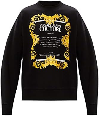 Versace Jeans Couture Erkek Siyah Logo Yuvarlak Yaka Sweatshirt
