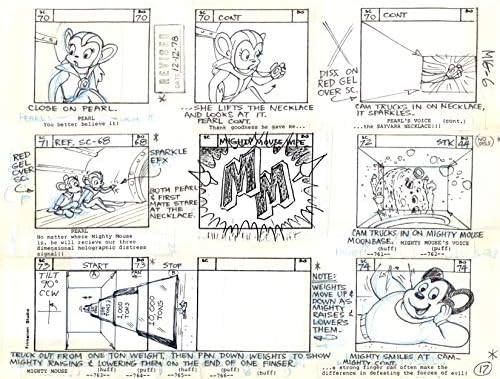 1979 Mighty Mouse Animasyon Üretim Storyboard Bölüm 6 p17
