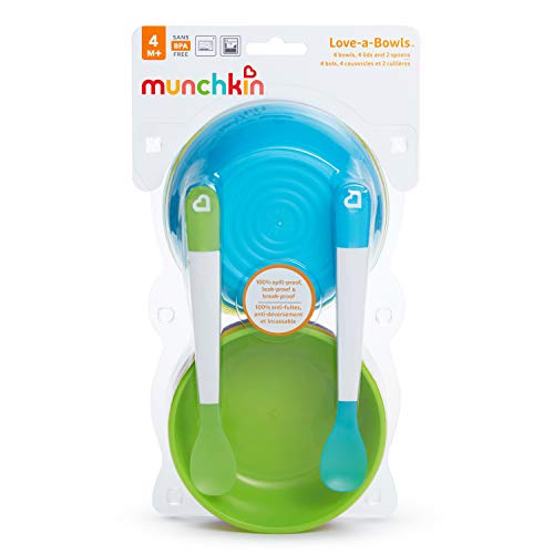 Munchkin Love-a-Bowls 10 Parça Besleme Seti, Çok Renkli
