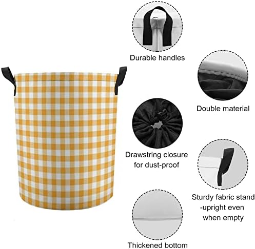 Sarı Dikişsiz Şemsiye çamaşır sepeti ile İpli Kapatma Kolları-Katlanabilir çamaşır sepeti için Çocuk Odası Aile Depolama, oyuncak
