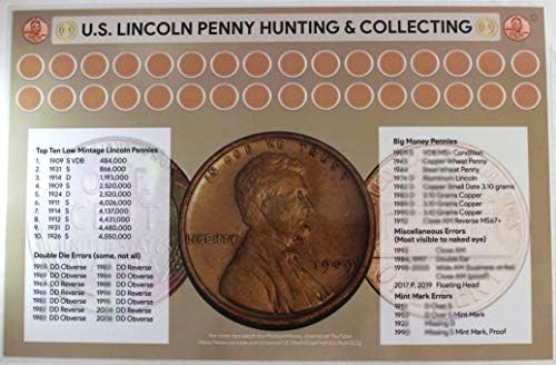 Lincoln Penny Avcılık ve Toplama 11 x 17 Para Rulo Lamine Mat