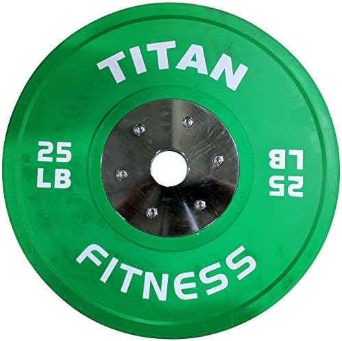 Titan Fitness Elite Renkli Tampon Plakaları 25 lb. Yeşil