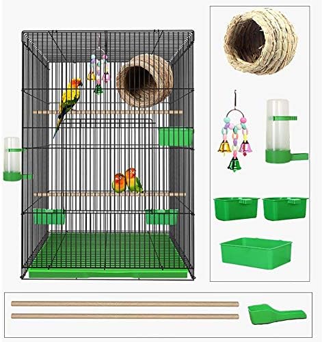 ZHYİNG Büyük Kuş Kafesi, Metal Katlanabilir Papağan Kasalar Tepsi ile, pet Aksesuarları,Kapalı Açık için, Kolay Kurulum