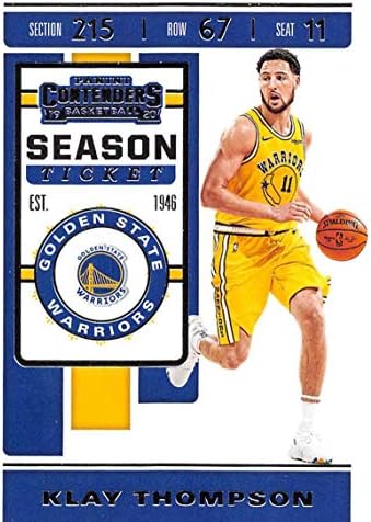 2019-20 Yarışmacılar NBA Sezon Bileti 62 Klay Thompson Golden State Warriors Resmi Panini Basketbol Ticaret Kartı