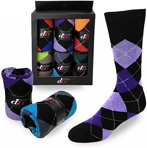 6 Pairs Erkek Elbise Çorap Pamuk Renkli Argyle Çorap Desenli Hediye Kutusu İle Debra Weitzner