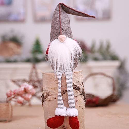 Jualyue Noel Cüceler Süslemeleri Örme Santa Peluş Meçhul Uzun Bacaklar Bebekler Oyuncaklar Hediye Kolye için Pencere Duvar Dekor