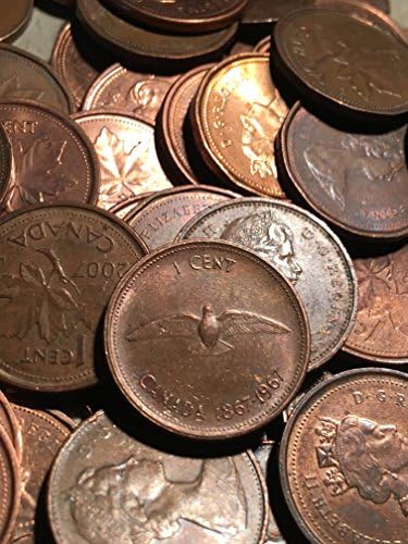 Roll Canadian Cents Canada Pennies 50 Coins, Koleksiyoncular için Harika bir Hediye Sunmak üzere 1940'ları Ayarladı
