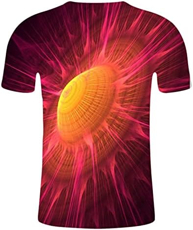 Erkek Grafik T-Shirt Rahat 3D Dijital Yıldızlı Evren Baskı Tees Yuvarlak Boyun Kısa Kollu Ince T-Shirt Tops
